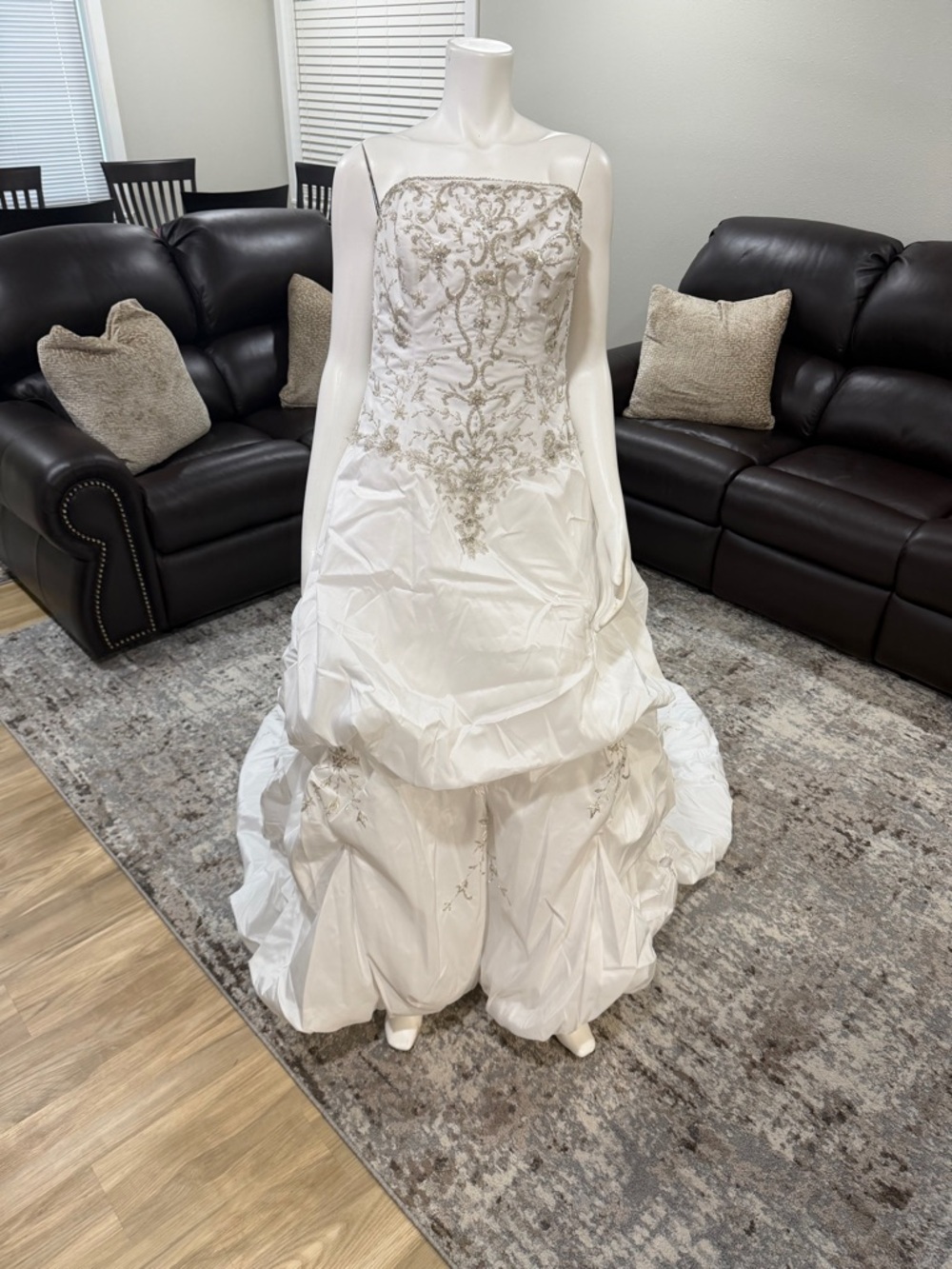 Size 16 DaVinci Wedding Gown White/Silver